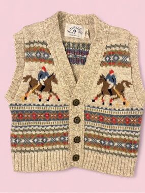 Vintage Kitestrings Polo Horse Sweater Vest Size 3T USA